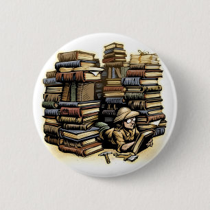 Buch-Archäologen-Knopf Button