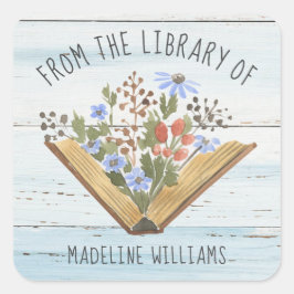 Buch aus der Bibliothek des Buchzeichens Quadratischer Aufkleber