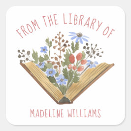 Buch aus der Bibliothek des Buchzeichens Quadratischer Aufkleber