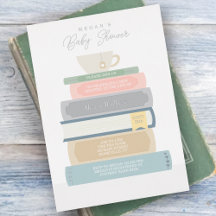 Buch-Baby-Party-Folie-Einladung
