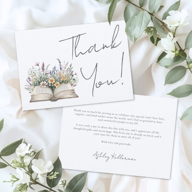 Buch Blumen Dankeschön Dankeskarte (Book Floral Thank You )