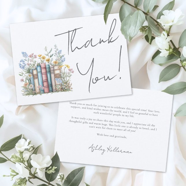 Buch Blumen Dankeschön Dankeskarte (Book Floral Thank You Card)