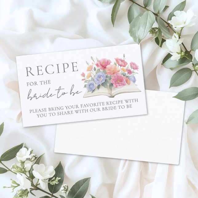 Buch Brautparty Rezepte Begleitkarte (Book Bridal Shower Recipe Enclosure Card )