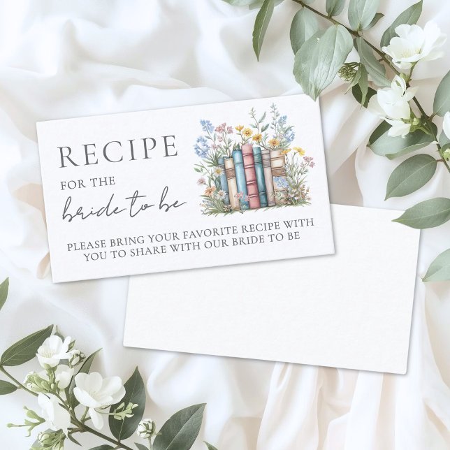 Buch Brautparty Rezepte Begleitkarte (Book Bridal Shower Recipe Enclosure Card )