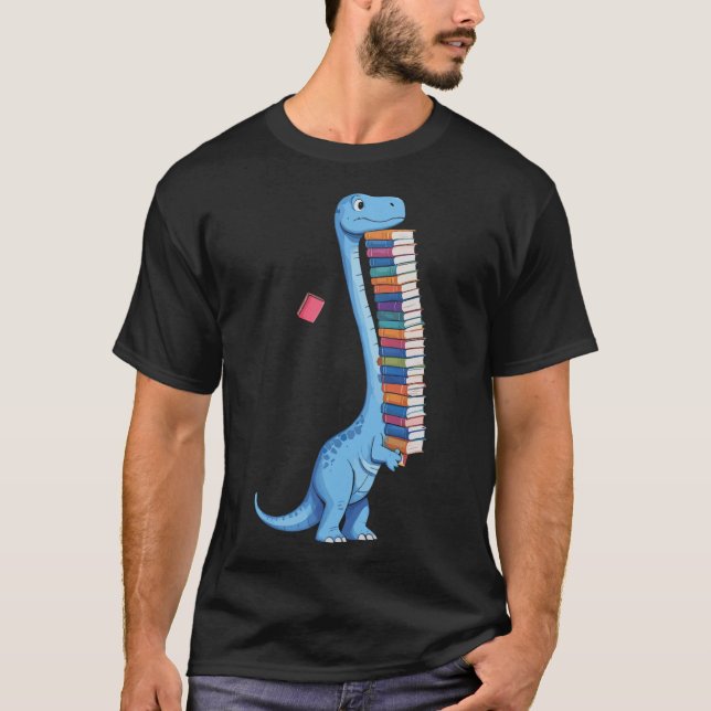 Buch Carry Dinosaur Reading Dino T-Shirt (Vorderseite)