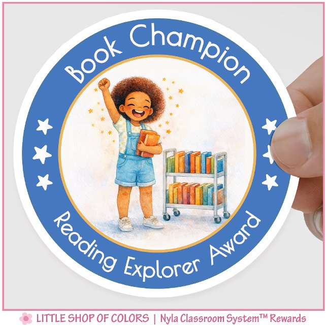 Buch-Champion-Lehrer-Lesepreis Runder Aufkleber (Von Creator hochgeladen)