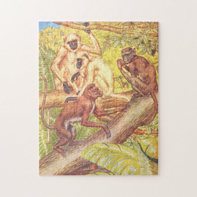 Buch der Affe-Illustrations-das Vintage Kinder Puzzle (Vertikal)