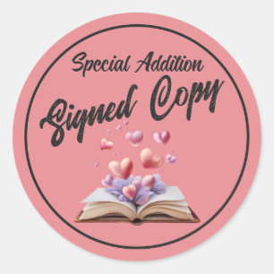 Buch der Herzen signierte Ausgabe Pink Runder Aufkleber
