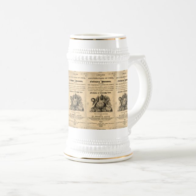 Buch der kulinarischen Gifte 1820 antiker Schädel Bierglas (VorderseiteRechts)