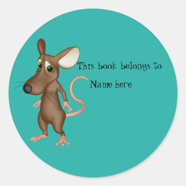 Buch "Dieses Buch gehört" Runder Aufkleber (Vorderseite)