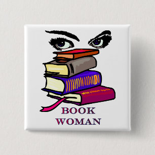Buch-Frauen-Knopf Button