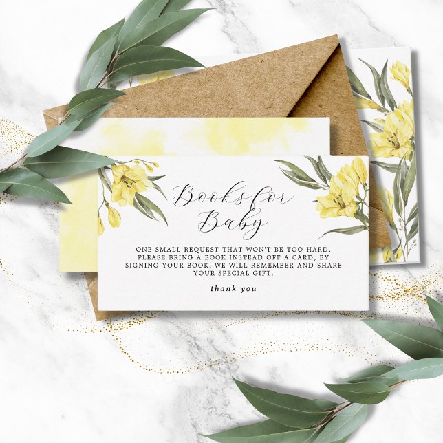 Buch für Baby Yellow Flowers Grüne Wasserfarbe Begleitkarte (Von Creator hochgeladen)