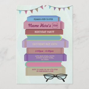 Buch-Geburtstags-Bibliothek laden das Ablesen der Einladung