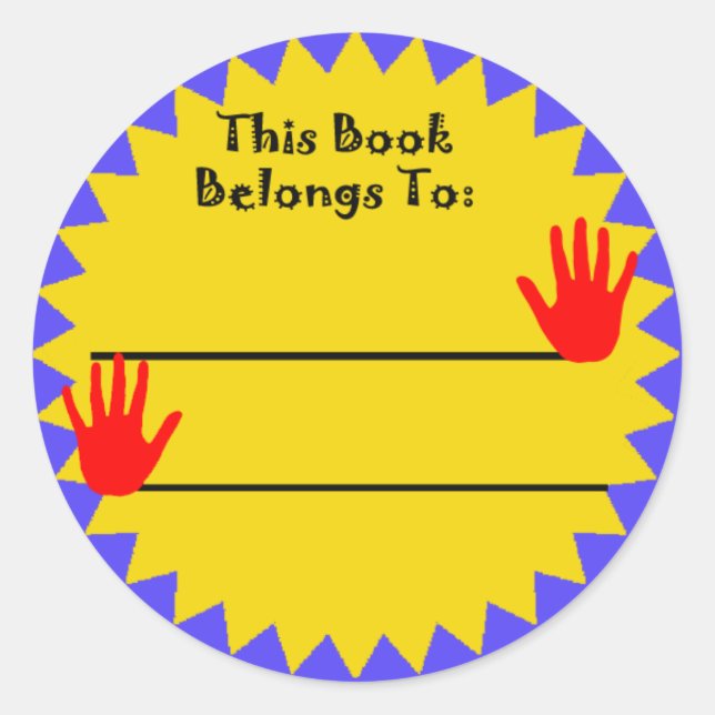 Buch gehört zum Aufkleber (Vorderseite)