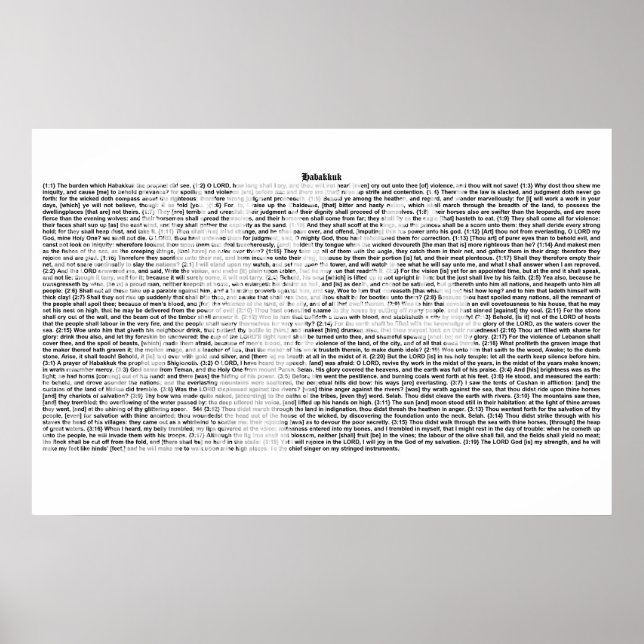 Buch Habakkuk (vollständiger KJV-Text) Poster (Vorne)