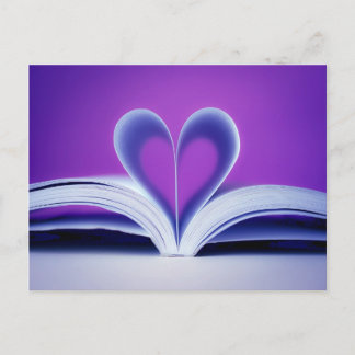 Buch-Herz-Fotografie Postkarte