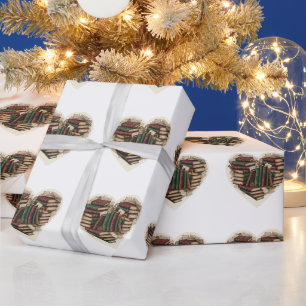 Buch Herz Geschenkpapier Vintage-Ästhetik