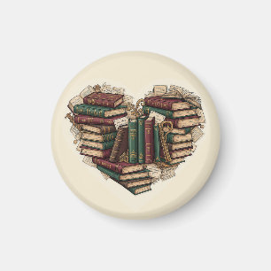 Buch Herz Magnet Vintage Ästhetik Leser Kunst