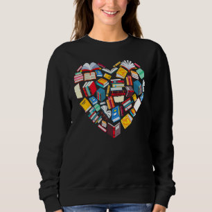 Buch Herzform Leseklub Bibliothekar Bibliothek Sweatshirt
