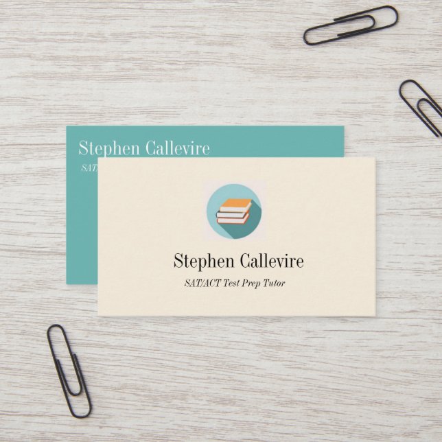 Buch-Ikonen-Bildungs-Geschäfts-Karte Visitenkarte (Vorderseite/Rückseite Beispiel)