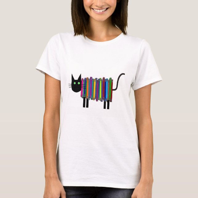 Buch-Katzen-T - Shirt (Vorderseite)