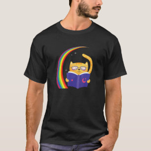 Buch Lesekatze Regenbogen Lehrer Bibliothekar Nied T-Shirt