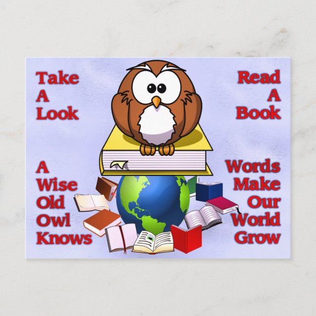 Buch lesen postkarte (Vorderseite)