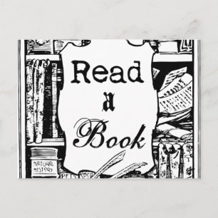 Buch lesen postkarte