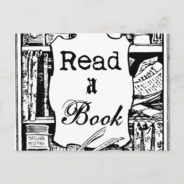Buch lesen postkarte (Vorderseite)