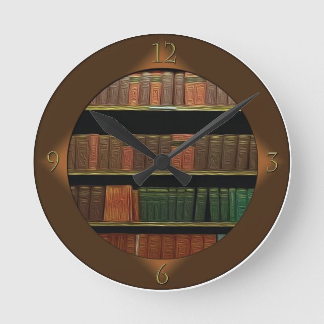 Buch-Liebhabers Runde Wanduhr (Vorderseite)