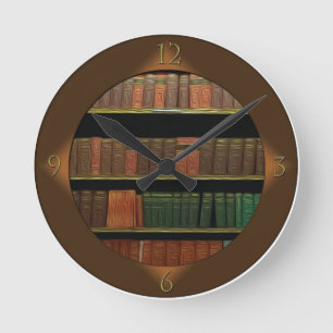 Buch-Liebhabers Runde Wanduhr