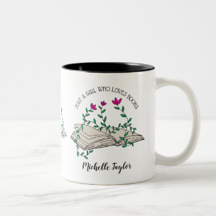 Buch Lover, Bookworm Gift, Bücherbibliothek, Lehre Zweifarbige Tasse