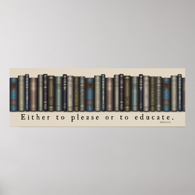 Buch Lover Horace Zitat Alte Bücher Poster (Vorne)