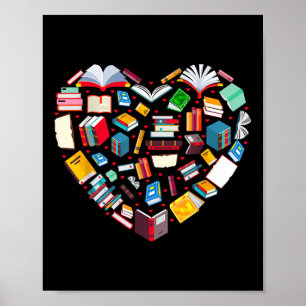 Buch Lover Librarian Teacher Buchbücher Herz V Poster