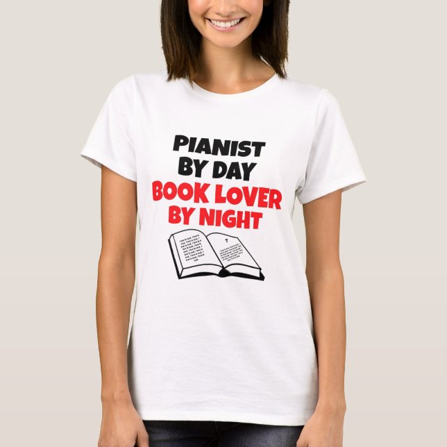 Buch Lover Pianist T-Shirt (Vorderseite)
