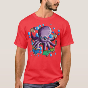 Buch Lover Read Book Tintenfisch Octopus Lieben Bü T-Shirt