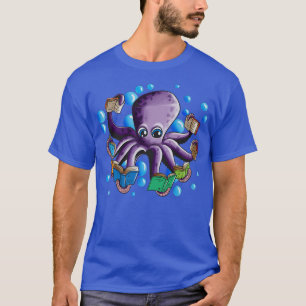 Buch Lover Read Book Tintenfisch Octopus Lieben Bü T-Shirt