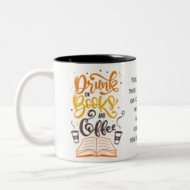 Buch Lover, Reader, Geschenk für Booknerd Zweifarbige Tasse (Links)