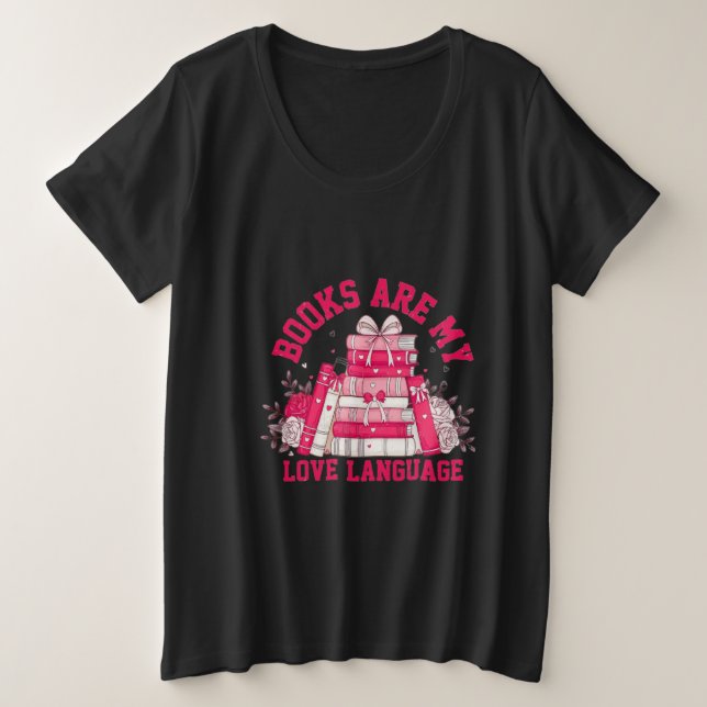 Buch Lover's Passion Große Größe T-Shirt (Design vorne)