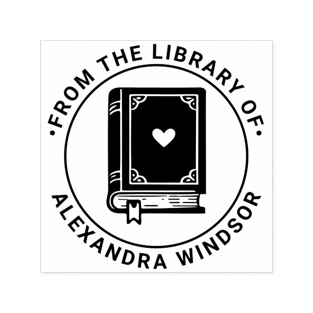 Buch mit Bibliotheksname Permastempel (Design)