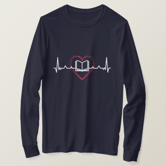 BUCH MIT HEARBEAT LINIE T-Shirt (Design vorne)