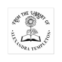 Buch mit Sonnenblumen "From the library" Round