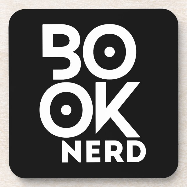 Buch Nerd lesen Bücher Literatur Getränkeuntersetzer (Vorderseite)