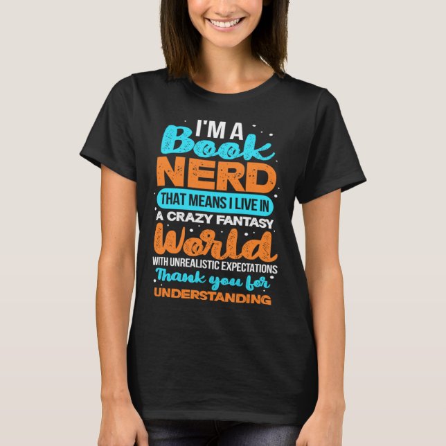 Buch Nerd Reading Reader Bookworm Bibliothek T-Shirt (Vorderseite)