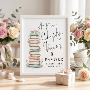 Buch-Neues-Kapitel-Geschenke-Brautabschiedsschild Poster