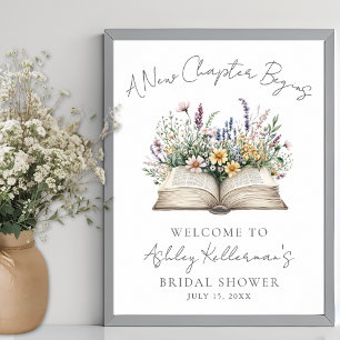 Buch neues Kapitel Wildblumen-Brautjungfernparty-S Poster