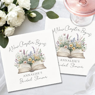 Buch neues Kapitel Wildflower-Junggesellinnenabsch Serviette