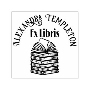 Buch öffnen auf Buchstapel R3 Bibliotheksname Permastempel