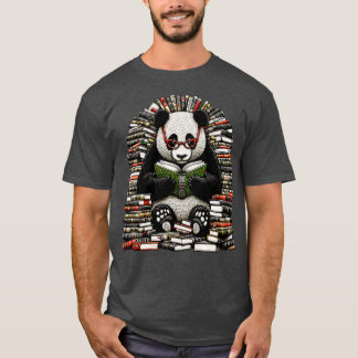 Buch Panda Bear Lesen Literatur T-Shirt