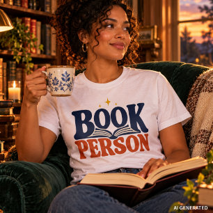 Buch Person Retro-Typografie Leser T-Shirt